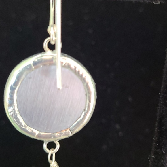 COPY - Artisan Silver and Tapestry Earrimgs with peridot - Picture 6 of 10